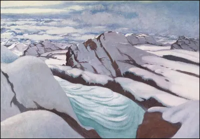 Qui a peint "Hautes Alpes, glaciers et pics neigeux" ?