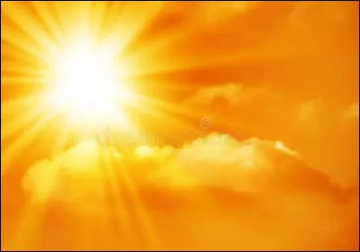 Elle est éclairée par les rayons (jaune foncé) du soleil.