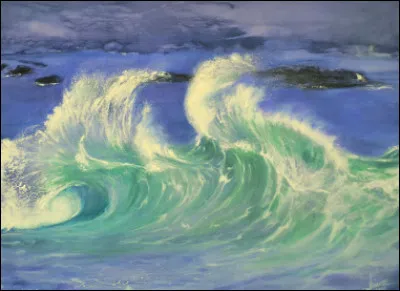 Les vagues ont des reflets (émeraude).