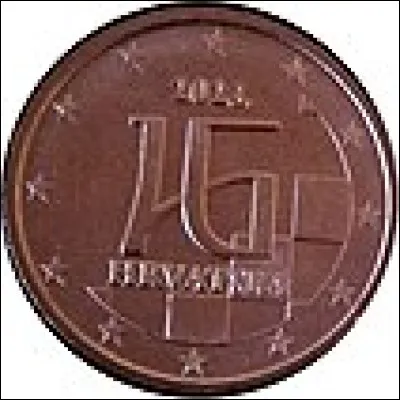 Que trouve-t-on sur la pièce de 1 cent croate ?