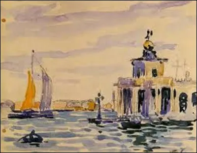 Parmi ces trois pointillistes, lequel a exécuté cette aquarelle nommée ''La Dogana'', en 1903 ?