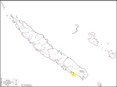 Quelle ville de Nouvelle-Calédonie/Kanaky est désignée par l'étoile jaune ?