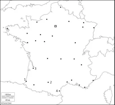 C'est au tour du quart Sud-Ouest, amateur de chocolatine. 
Quel numéro désigne Bayonne ?