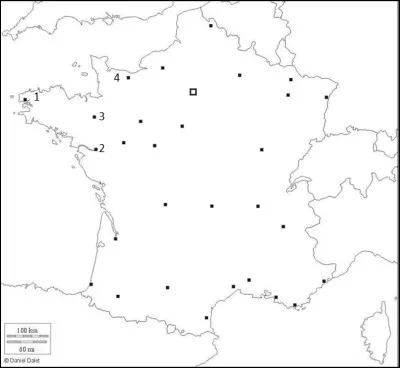 Finissons ce tour de France continentale avec le quart Nord-Ouest. 
Quel numéro désigne Caen ?