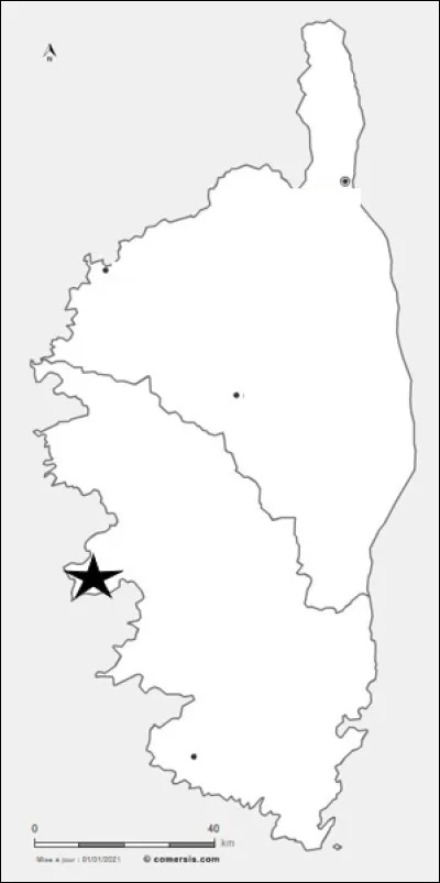 On continue avec la France en partant pour la Corse. 
Quelle ville est désignée par l'étoile ?