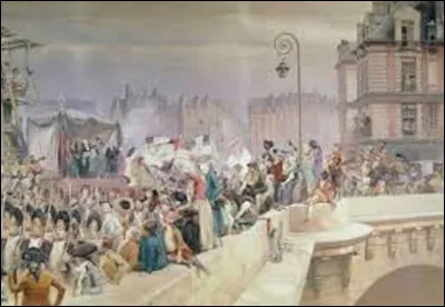 De ces trois académiques, lequel a réalisé cette toile nommée ''Défilé des volontaires sur le Pont-Neuf'' ?