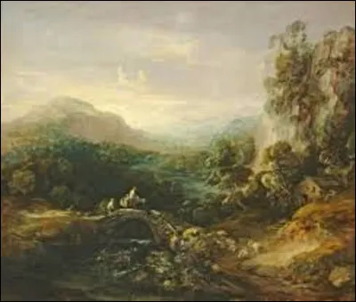 Entre 1783 et 1784, quel rococo anglais a réalisé cette toile intitulée ''Paysage de montagne avec un pont'' ?