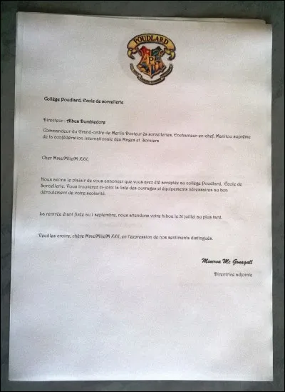 Que diraient tes parents si tu recevais une lettre d'admission à Poudlard ?
