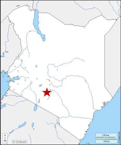 Toujours cap à l'est avec cette question sur le Kenya.
Quelle ville est désignée par l'étoile rouge ?