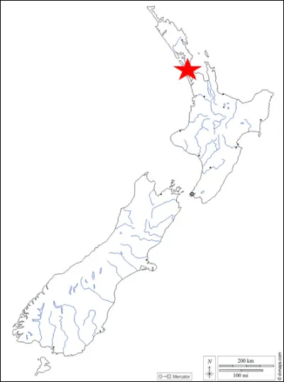 Ultime étape en Océanie et de ce quiz avec la Nouvelle-Zélande.
Quelle ville est désignée par l'étoile rouge ?