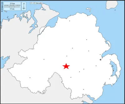 Ultime étape au Royaume-Uni avec un arrêt en Irlande du Nord.
Quelle ville est désignée par l'étoile rouge ?