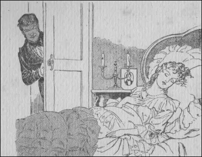 Son forfait accompli, il revient chez lui et entre au matin dans la chambre de la jeune fille endormie.
Mais le Sylphe tremblant de frayeur et de colère était là aussi. Où avait-il trouvé une cachette ?