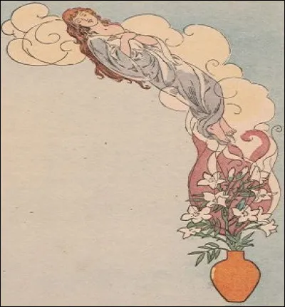 Très affaiblie, elle s'endormit près de son vase. Le Sylphe, toujours attentif et voletant, lui remémora l'inoubliable soirée sous la charmille.
Qu'advient-il ?