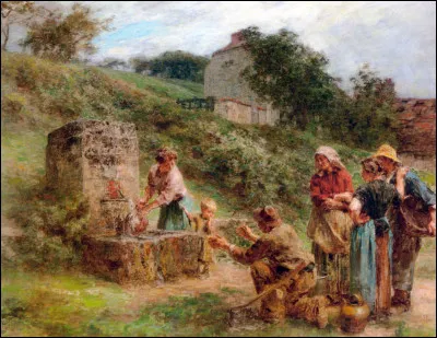 Qui a peint "A la fontaine" ?