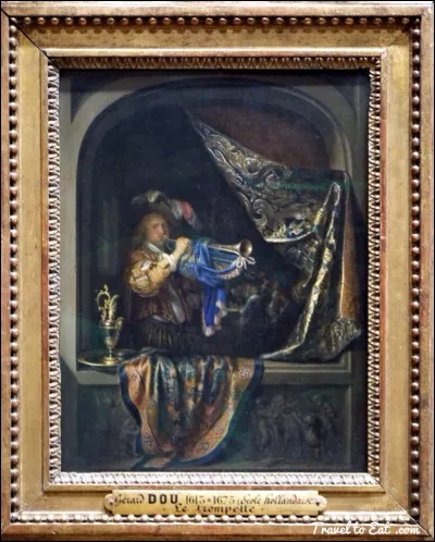 Formé par Rembrandt, il est le principal représentant de lécole de Leyde, dite de la « peinture fine » (Fijnschilderei), dont la technique s'apparente à la miniature (enluminure) et auteur du tableau " Le Joueur de trompette ". De qui s'agit-il ?