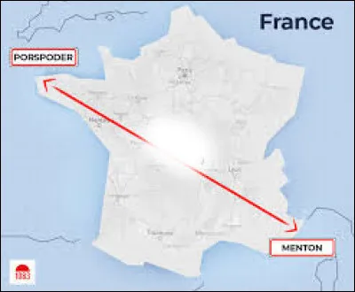 Quelle est la plus grande distance sur la France métropolitaine ?