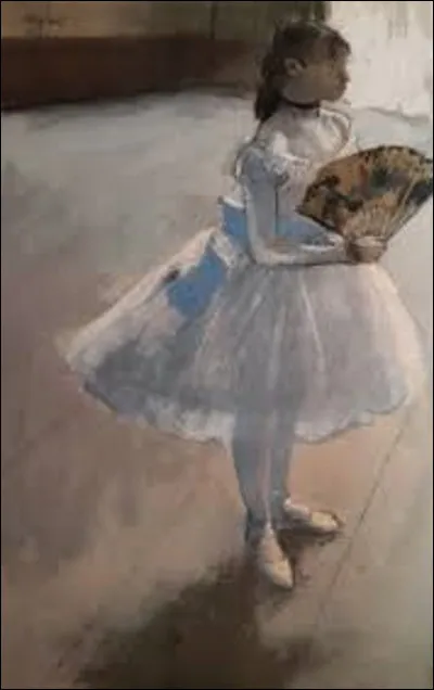 Pastel sur papier, ''Petite danseuse à l'éventail'' est une peinture datant de 1879. Quel impressionniste a immortalisé cette jeune fille ?