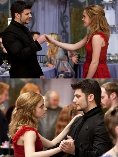 Pour le mariage de Bill et Fleur, la robe d’Hermione est rouge, mais dans le livre elle est...