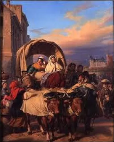 En 1860, quel romantique a exécuté cette toile nommée ''Le Retour du marché'' ?