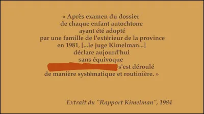 1985 > Le juge en chef adjoint Edwin C. Kimelman de [...quelle province ?...], résume enfin clairement la situation générale et ses conséquences dans un rapport qui ne mâche pas ses mots : Complétez-les dans la conclusion ci-dessus.