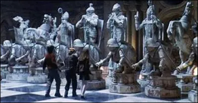 Quand Harry, Ron et Hermione veulent emp&ecirc;cher Quirrell de voler la pierre philosophale, ils doivent passer l'&eacute;preuve des &eacute;checs sorciers. Ron doit se sacrifier pour que Harry face &eacute;chec et mat. Quelle est la derni&egrave;re position de Ron ?