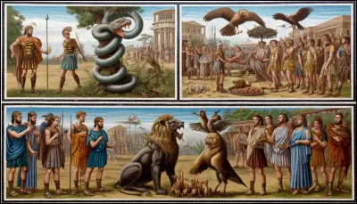 Quel signe virent les Grecs à l'autel, lors d'un sacrifice aux dieux ?