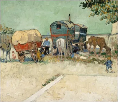 Qui est l'auteur de ce tableau intitulé ''Les Roulottes, campement de Bohémiens'' ?