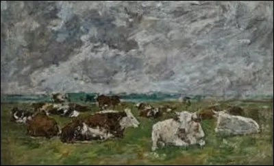 Et on clôt notre voyage pictural en cherchant un impressionniste. Quel peintre a réalisé, entre 1881 et 1888, cette toile intitulée ''Troupeau de vaches sous un ciel orageux'' ?