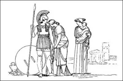 Hector retrouva sa femme Andromaque et leur fils Astyanax aux portes Scées, à Troie. Que dit Andromaque à Hector lors de cette rencontre émotive ?