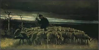 En 1884, quel postimpressionniste a exécuté cette toile nommée ''Berger avec un troupeau de moutons'' ?