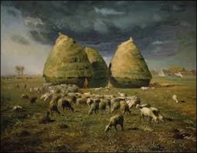 Vers 1874, quel membre de l'École de Barbizon a exécuté ce tableau nommé ''Meules de foin, automne'' ?