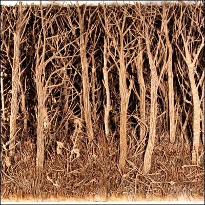 Quelle artiste plasticienne se caractérise par la thématique récurrente de la forêt dans son uvre ?