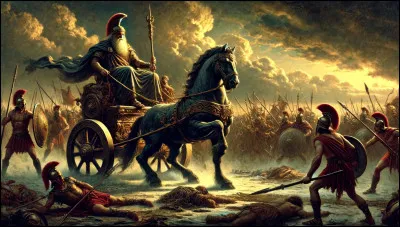 Alors que la bataille faisait rage, Zeus lança des éclairs pour disperser les Grecs et empêcher les forces d'Hector d'être enfermées derrière les murs des défenses grecques. Diomède, bien que réticent à se retirer, écouta finalement le conseil de Nestor. Que dit-il à Diomède pour le convaincre de se retirer ?