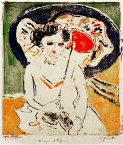 Quel expressionniste a réalisé cette toile intitulée ''Dodo et l'ombrelle japonaise'' ?