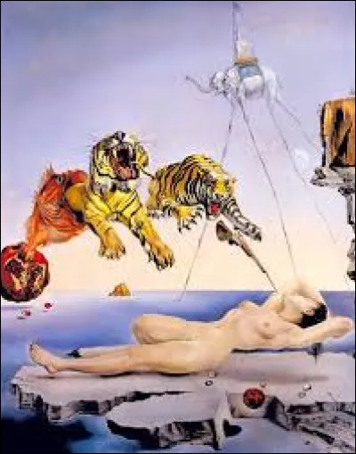 Art - Qui a peint ce tableau intitulé "Rêve causé par le vol d'une abeille autour d'une grenade, une seconde avant l'éveil" ?