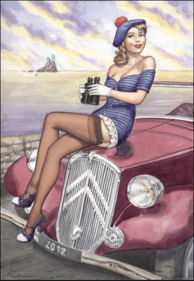 Qui est cet illustrateur français qui travaille sur les thèmes des pin-ups charmantes, coquines et sexy ?