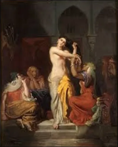 Réalisé en 1854, "Intérieur de harem" est une toile orientaliste. Quel artiste est l'auteur de cette peinture ?