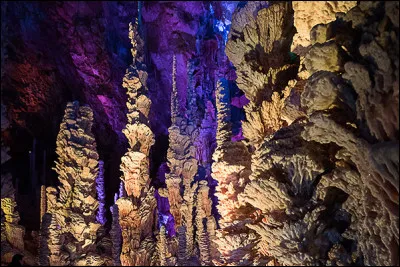 Quel est ce site, grande cavité souterraine naturelle située sous le causse Méjean, dont la salle principale abrite une abrite une forêt de plus de 400 stalagmites ?