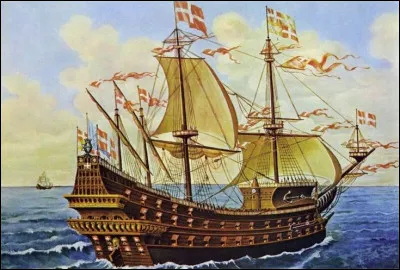 Quel est ce bateau en C, un navire à voiles hautes inventé par les portugais ?