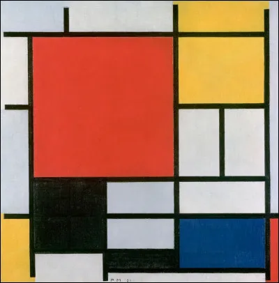 Qui a peint Composition en rouge, jaune, bleu et noir ?