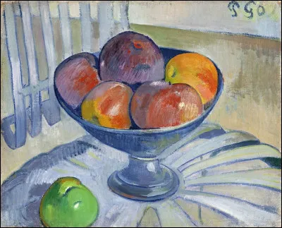 Quel peintre postimpressionniste français est l'auteur de ce tableau intitulé ''Coupe de fruits sur une chaise de jardin'' ?