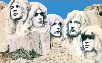 Quelle est cette pochette de disque, où les têtes des membres du groupe, sont sculptées dans la roche ?