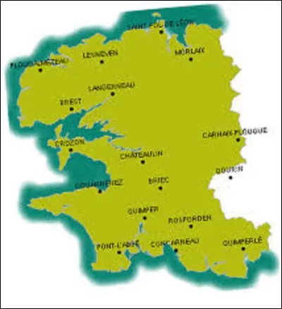 Parmi ces trois communes, laquelle est la préfecture du Finistère ?