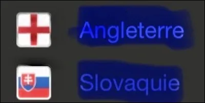 Troisième match : Angleterre-Slovaquie. Quel est le bon score ?