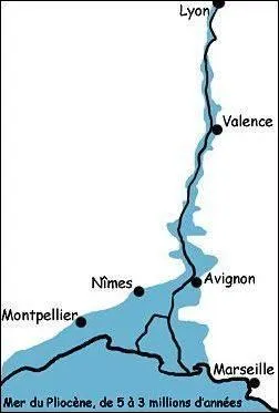 Au Pliocne de -5  -3 Millions d'annes, l'ouest de la Provence tait :