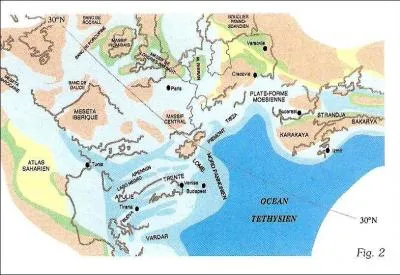 Au Jurassique infrieur de -205  -180 Millions d'annes, la Provence tait :