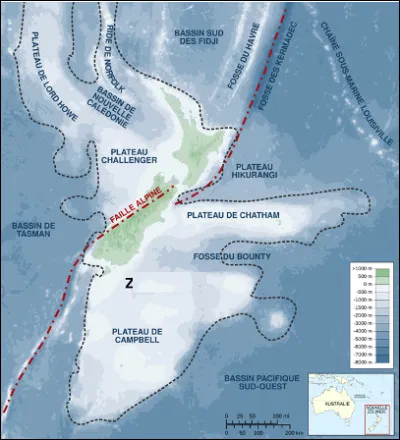 Quel est le nom donné au continent immergé découvert en 2017 qui se situe entre l'Antarctique et L'Australie ?