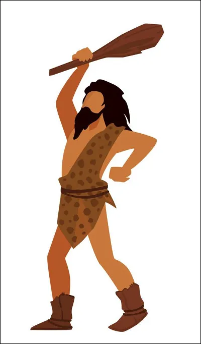 En peaux de bêtes et collier de griffes...