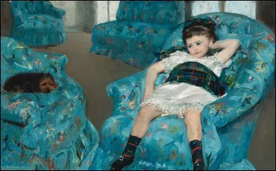 Qui a peint Petite fille dans un fauteuil
bleu ?