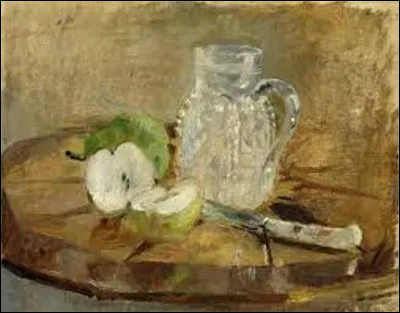 Pourriez-vous me dire lequel de ces trois impressionnistes a peint cette toile intitulée ''Nature morte avec pomme coupée et un pichet'' ?